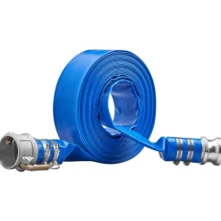 VEVOR Pool Drain Hose, 2 inch by 50 ft, Durable PVC Material, Includes Aluminum Camlock C & E Connectors and Clamps, Fits Pumps and Sand Filters, Ideal for Pool Water Removal, Blue