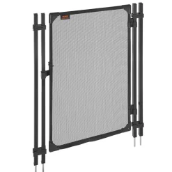 VEVOR Pool Fence Gate, 4 x 2.5 ft Inground Swimming Pool Fences Gate, Outdoor Security Fencing Door Kit with Metal Latch and Stopper, 352 gsm Teslin PVC Mesh, Square Tube, Easy Installation, Black