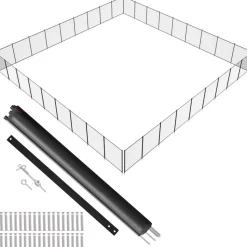 VEVOR Pool Fence, 4 x 108 FT Pool Fences for Inground Pools, Removable Child Safety Pool Fencing, Easy DIY Installation Swimming Pool Fence, 340gms Teslin PVC Pool Fence Mesh Protects Kids and Pets