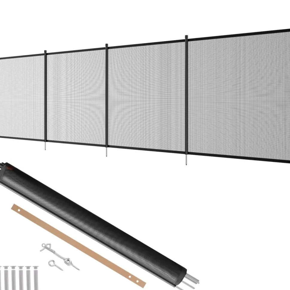 VEVOR Pool Fence, 4 x 12 FT Pool Fences for Inground Pools, Removable Child Safety Pool Fencing, Easy DIY Installation Swimming Pool Fence, 340gms Teslin PVC Pool Fence Mesh Protects Kids and Pets