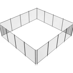 VEVOR Pool Fence, 4 x 48 FT Pool Fences for Inground Pools, Removable Child Safety Pool Fencing, Easy DIY Installation Swimming Pool Fence, 340gms Teslin PVC Pool Fence Mesh Protects Kids and Pets