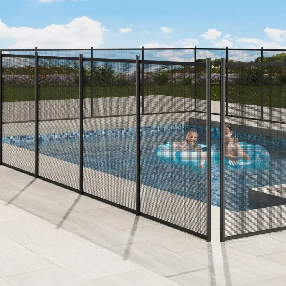 VEVOR Pool Fence, 4 x 72 FT Pool Fences for Inground Pools, Removable Child Safety Pool Fencing, Easy DIY Installation Swimming Pool Fence, 340gms Teslin PVC Pool Fence Mesh Protects Kids and Pets