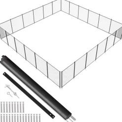 VEVOR Pool Fence, 4 x 72 FT Pool Fences for Inground Pools, Removable Child Safety Pool Fencing, Easy DIY Installation Swimming Pool Fence, 340gms Teslin PVC Pool Fence Mesh Protects Kids and Pets