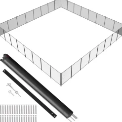 VEVOR Pool Fence, 4 x 96 FT Pool Fences for Inground Pools, Removable Child Safety Pool Fencing, Easy DIY Installation Swimming Pool Fence, 340gms Teslin PVC Pool Fence Mesh Protects Kids and Pets