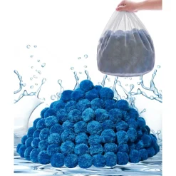 VEVOR Pool Filter Balls for Sand Filter, 4 lbs, Filter Balls Replace Pool Filter Sand, Reusable Blue Polyester Fiber Filter Media with Wash Bag, for Swimming Pool Aquarium Tank Above Ground Pool
