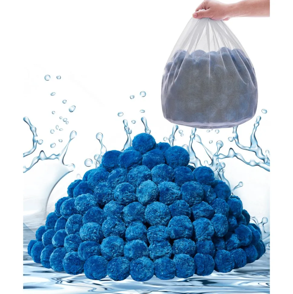 VEVOR Pool Filter Balls for Sand Filter, 4 lbs, Filter Balls Replace Pool Filter Sand, Reusable Blue Polyester Fiber Filter Media with Wash Bag, for Swimming Pool Aquarium Tank Above Ground Pool