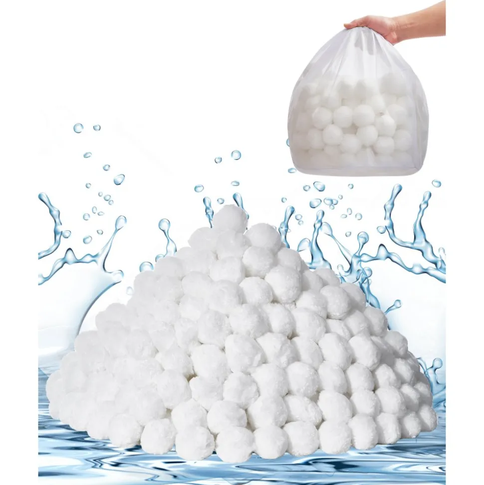 VEVOR Pool Filter Balls for Sand Filter, 4.6 lbs, Filter Balls Replace Pool Filter Sand, Reusable Polyester Fiber Filter Media Balls with Wash Bag, for Swimming Pool Above Ground Pool Aquarium Tank