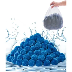 VEVOR Pool Filter Balls for Sand Filter, 1.5 lbs, Filter Balls Replace Pool Filter Sand, Reusable Blue Polyester Fiber Filter Media with Wash Bag, for Swimming Pool Aquarium Tank Above Ground Pool