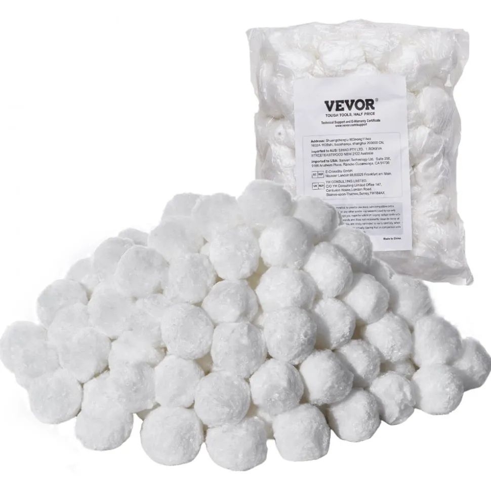 VEVOR Pool Filter Balls for Sand Filter, 1.5 lbs, Filter Balls Replace Pool Filter Sand, Reusable Polyester Fiber Filter Media Balls with Wash Bag, for Swimming Pool Above Ground Pool Aquarium Tank