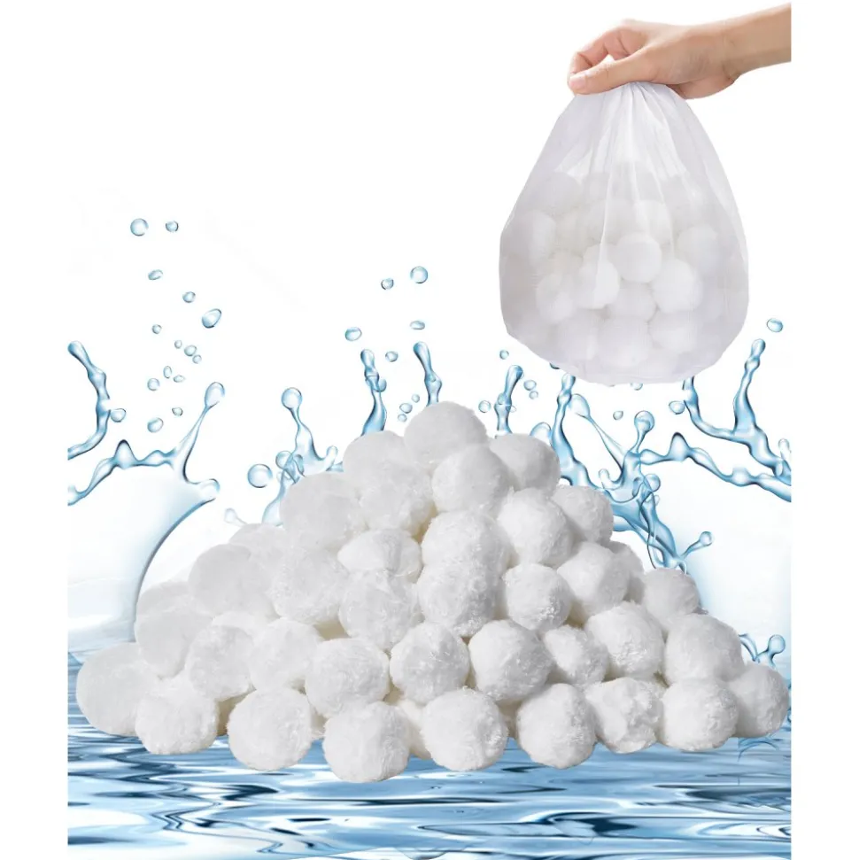 VEVOR Pool Filter Balls for Sand Filter, 1.5 lbs, Filter Balls Replace Pool Filter Sand, Reusable Polyester Fiber Filter Media Balls with Wash Bag, for Swimming Pool Above Ground Pool Aquarium Tank