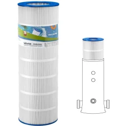 VEVOR Pool Filter Cartridge, 150 Sq. Ft Spa Hot Tub Filter Cartridge Replacement, Compatible with Pentair R173216, Pleatco PAP150, Secure for Kids & Pet, Trilobal Pleated, Easy to Clean