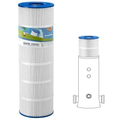 VEVOR Pool Filter Cartridge, 175 Sq. Ft Spa Hot Tub Filter Cartridge Replacement, Compatible with Pleatco PA175, Hayward C1750, Secure for Kids & Pet, Trilobal Pleated, Easy to Clean