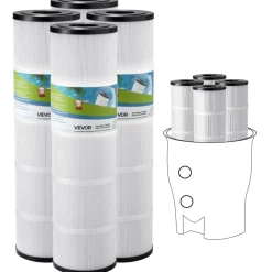 VEVOR Pool Filter Cartridge, 4x 105 Sq. Ft, Spa Hot Tub Filter Cartridge Replacement, Compatible with Pentair CCP420,  Pleatco PCC80-PAK4l, Secure for Kids & Pet, Easy to Clean
