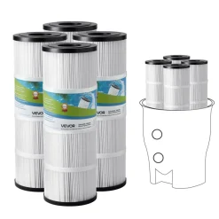 VEVOR Pool Filter Cartridge, 4x 80 Sq. Ft, Spa Hot Tub Filter Cartridge Replacement, Compatible with Pentair CCP320, Pleatco PCC80-PAK4, Secure for Kids & Pet, Easy to Clean