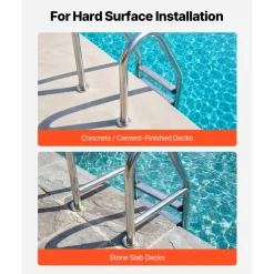 VEVOR Pool Handrail Anchor Kit 2 Pack 316 Stainless Steel for In-ground, Pool Ladder Anchors and Escutcheon Fits 1-7/8 in OD Rail, Secure Fit, Heavy-Duty Mount Set for Hard Concrete, Silver