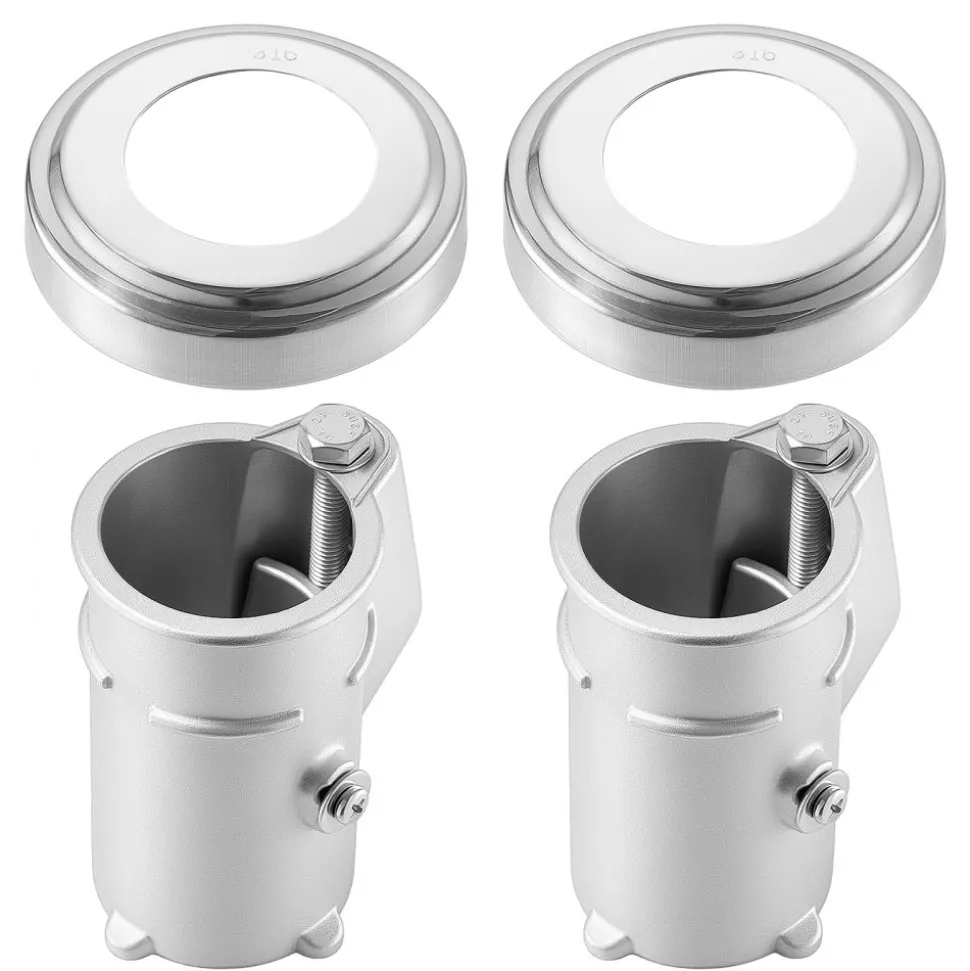 VEVOR Pool Handrail Anchor Kit 2 Pack 316 Stainless Steel for In-ground, Pool Ladder Anchors and Escutcheon Fits 1-7/8 in OD Rail, Secure Fit, Heavy-Duty Mount Set for Hard Concrete, Silver