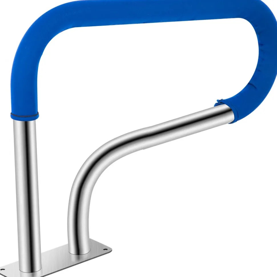 VEVOR Pool Handrail, 32 x 22.5 Swimming Pool Stair Rail, 304 Stainless Steel Stair Pool Hand Rail Rated 375lbs Load Capacity, Pool Rail with Quick Mount Base Plate, and Complete Mounting Accessories