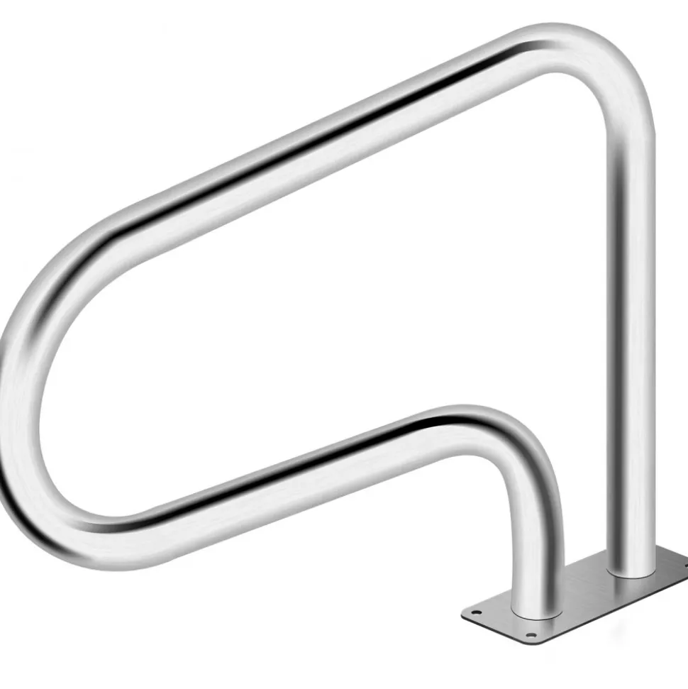 VEVOR Pool Handrail, 32 x 22.5 Swimming Pool Stair Rail, 304 Stainless Steel Stair Pool Hand Rail Rated 375lbs Load Capacity, Pool Rail with Quick Mount Base Plate, and Complete Mounting Accessories
