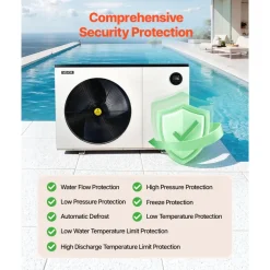 VEVOR Pool Heat Pump Max 70730 BTU, Electric Pool Heater for Above & In-Ground Up to 19812 Gallons, All-DC Inverter Technology, WiFi & App Remote Control, Multiple Protection for Swimming Party