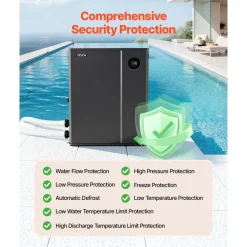 VEVOR Pool Heat Pump Max 104790 BTU, Electric Pool Heater for In-Ground Up to 27738 Gallons, All-DC Inverter Technology, WiFi & App Remote Control, Multiple Protection for Swimming Parties