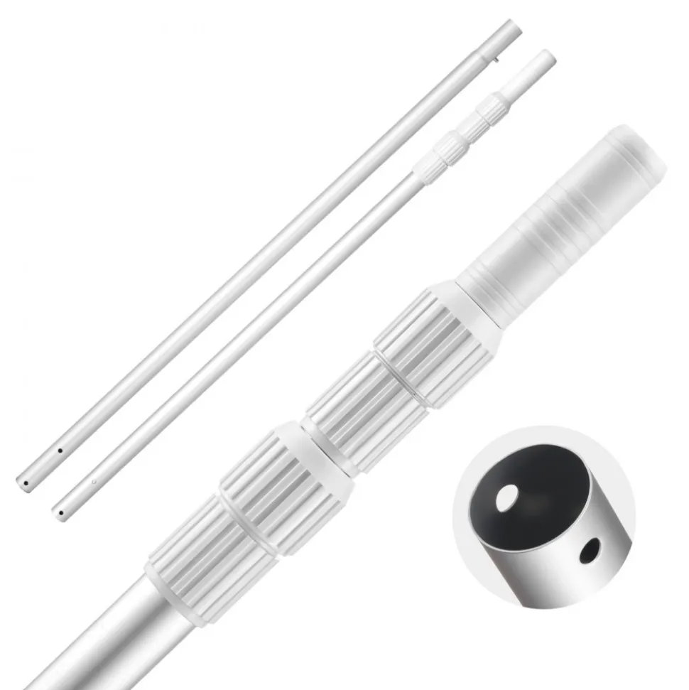 VEVOR Pool Pole, 3.4 to 12 Ft Telescoping Swimming Pool Cleaning Poles, Professional Adjustable Telescopic Pole with Extension Pole, Heavy Duty Cleaner Stick for Skimmer Net, Rake, Brush, Vacuum Head