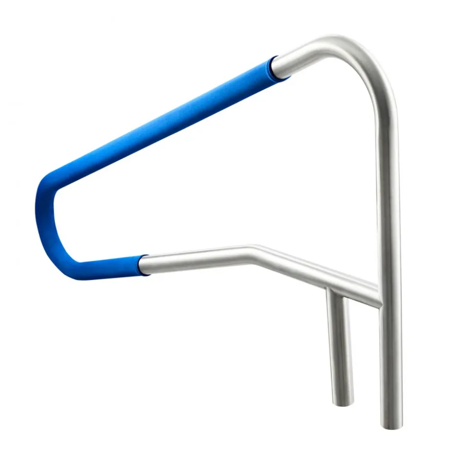 VEVOR Pool Rail, 54 x 32 inch Pool Handrail, 220 lbs Load Capacity Heavy Duty 304 Stainless Steel Swimming Handrail, Detachable Nonslip Sleeve, Recessed or Base Mount, for Poolside, Water Parks