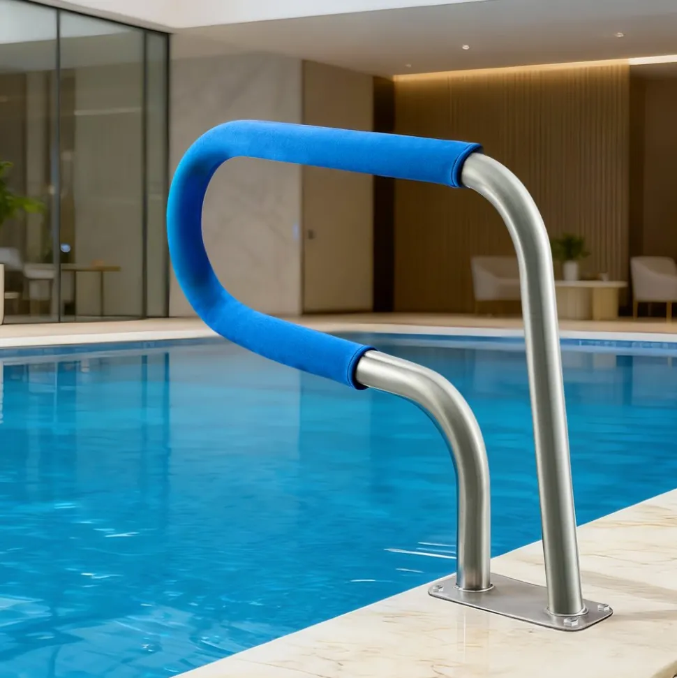 VEVOR Pool Rail, 31 x 22 inch Pool Handrail, 220 lbs Load Capacity Heavy Duty 304 Stainless Steel Swimming Handrail, Detachable Nonslip Sleeve, Rich Accessories, for Poolside, Water Parks, Spa Centers
