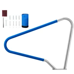 VEVOR Pool Rail, 48 x 36 inch Pool Handrail, 220 lbs Load Capacity Heavy Duty 304 Stainless Steel Swimming Handrail, Detachable Nonslip Sleeve, Rich Accessories, for Poolside, Water Parks, Spa Centers