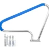 VEVOR Pool Rail 48x36 Pool Railing 304 Stainless Steel 250LBS Load Capacity Silver Rustproof Pool Handrail Humanized Swimming Pool Handrail with Blue Grip Cover & M8 Drill Bit & Self-Taping Screws