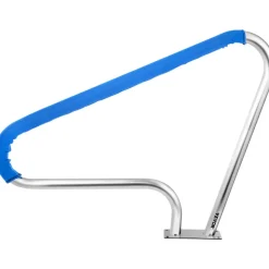 VEVOR Pool Rail 48x36 Pool Railing 304 Stainless Steel 250LBS Load Capacity Silver Rustproof Pool Handrail Humanized Swimming Pool Handrail with Blue Grip Cover & M8 Drill Bit & Self-Taping Screws
