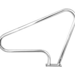 VEVOR Pool Rail 48x36 Pool Railing 304 Stainless Steel 250LBS Load Capacity Silver Rustproof Pool Handrail Humanized Swimming Pool Handrail with Blue Grip Cover & M8 Drill Bit & Self-Taping Screws