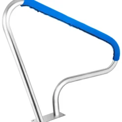 VEVOR Pool Rail 48x36 Pool Railing 304 Stainless Steel 250LBS Load Capacity Silver Rustproof Pool Handrail Humanized Swimming Pool Handrail with Blue Grip Cover & M8 Drill Bit & Self-Taping Screws