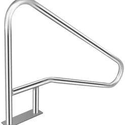 VEVOR Pool Rail 55x32 Pool Railing 304 Stainless Steel 250LBS Load Capacity Silver Rustproof Pool Handrail Humanized Swimming Pool Handrail with Blue Grip Cover & M8 Drill Bit & Self-Taping Screws