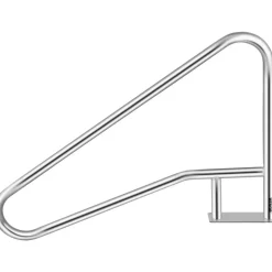 VEVOR Pool Rail 55x32 Pool Railing 304 Stainless Steel 250LBS Load Capacity Silver Rustproof Pool Handrail Humanized Swimming Pool Handrail with Blue Grip Cover & M8 Drill Bit & Self-Taping Screws