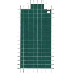 VEVOR Pool Safety Cover Fits 20x40ft Rectangle Inground Pools, Safety Pool Cover with 4x10ft Center End Step, Mesh Solid Pool Cover with Drainage Holes for Swimming Pool, Winter Safety Cover, Green