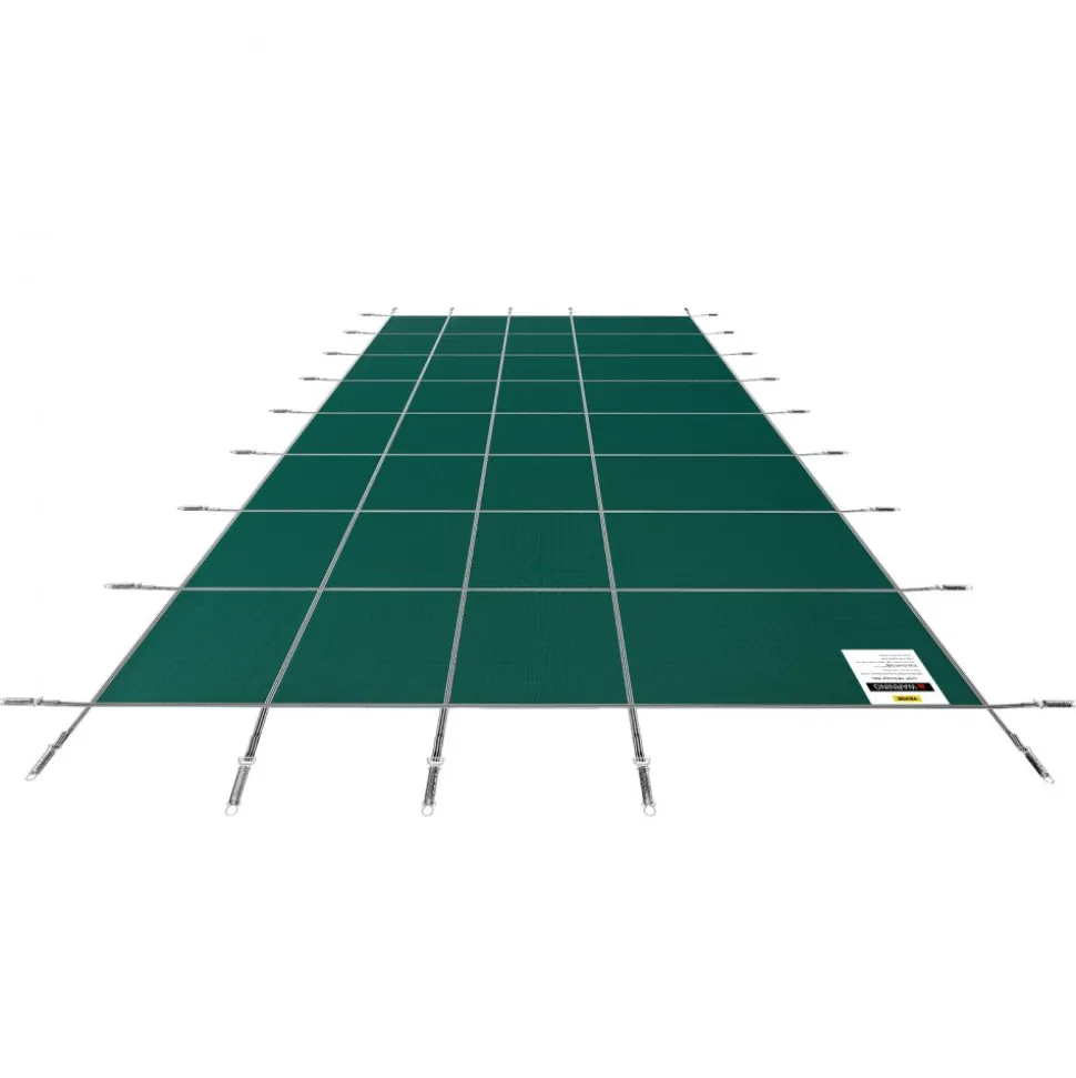 VEVOR Pool Safety Cover Fits 16x36ft Rectangle Inground Pools, Safety Pool Cover with Drainage Holes, Mesh Solid Pool Cover for Swimming Pool, Winter Safety Cover, Green
