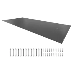 VEVOR Pool Safety Cover Fits 10.5x18.6ft Rectangle Inground Pools, Safety Pool Cover with Drainage Holes, Mesh Pool Cover for Swimming Pool, PVC Winter Safety Cover, Dark Grey