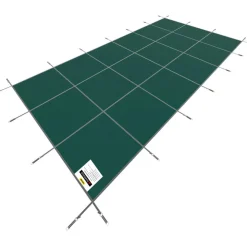 VEVOR Pool Safety Cover Fits 20x40ft Rectangle Inground Pools, Safety Pool Cover with Drainage Holes, Mesh Solid Pool Cover for Swimming Pool, Winter Safety Cover, Green