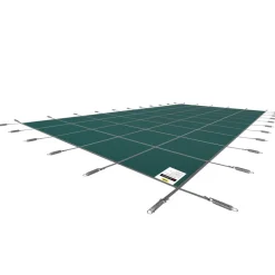 VEVOR Pool Safety Cover Fits 18x36ft Rectangle Inground Pools, Safety Pool Cover with Drainage Holes, Mesh Solid Pool Cover for Swimming Pool, Winter Safety Cover, Green