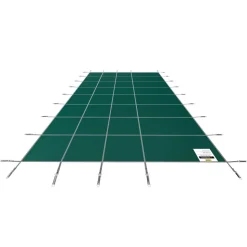 VEVOR Pool Safety Cover Fits 16x32ft Rectangle Inground Pools, Safety Pool Cover with Drainage Holes, Mesh Solid Pool Cover for Swimming Pool, Winter Safety Cover, Green