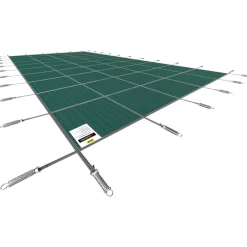 VEVOR Pool Safety Cover Fits 14x26ft Rectangle Inground Pools, Safety Pool Cover with Drainage Holes, Mesh Solid Pool Cover for Swimming Pool, Winter Safety Cover, Green