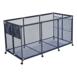 VEVOR Pool Storage Bin, 69 x 32 x 35 in, Rolling Pool Float Storage Organizer with Side Pockets & Noodles Holder, Durable Metal Frame, Poolside Toys Breathable Mesh Basket for Swimming Pools