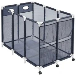 VEVOR Pool Storage Bin, 103 x 32 x 35 in, Rolling Pool Float Storage Organizer with Side Pockets & Noodles Holder, Durable Metal Frame, Poolside Toys Breathable Mesh Basket for Swimming Pools