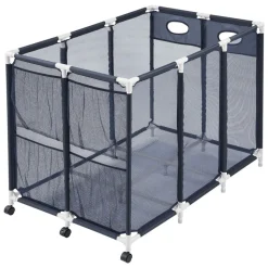 VEVOR Pool Storage Bin, 103 x 32 x 35 in, Rolling Pool Float Storage Organizer with Side Pockets & Noodles Holder, Durable Metal Frame, Poolside Toys Breathable Mesh Basket for Swimming Pools