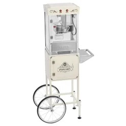 VEVOR Popcorn Machine with Cart, 8oz Stainless Steel Kettle, 800W Commercial Popcorn Maker, 48 Cups per Batch Theater Style Popper, with 2-Button Control Glass Wall PC Door 1 Scoop 3 Spoons, Black