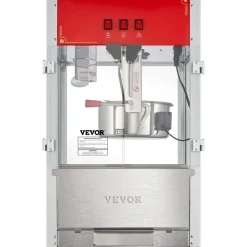 VEVOR Popcorn Maker, 850W Popcorn Popper Machine, 8 Oz Kettle Makes 48 Cups per Batch, Countertop Popcorn Maker with Tempered Glass, Includes 4 Scoops, Movie Theater Style, Black