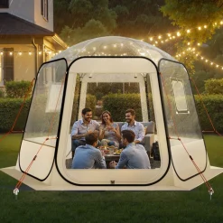 VEVOR Pop up Bubble Tent, 10 x 9.2 ft Waterproof & UV-Resistant, Clear Camping Tent Shelter, Outdoor Garden Dome Igloo Tents with Windows, 540° Panoramic View, for 4-8 Persons Patio Backyard