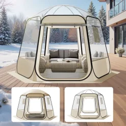 VEVOR Pop up Bubble Tent, 10 x 9.2 ft Waterproof & UV-Resistant, Clear Camping Tent Shelter, Outdoor Garden Dome Igloo Tents with Windows, 540° Panoramic View, for 4-8 Persons Patio Backyard