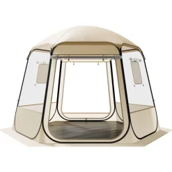 VEVOR Pop up Bubble Tent, 10 x 9.2 ft Waterproof & UV-Resistant, Clear Camping Tent Shelter, Outdoor Garden Dome Igloo Tents with Windows, 540° Panoramic View, for 4-8 Persons Patio Backyard