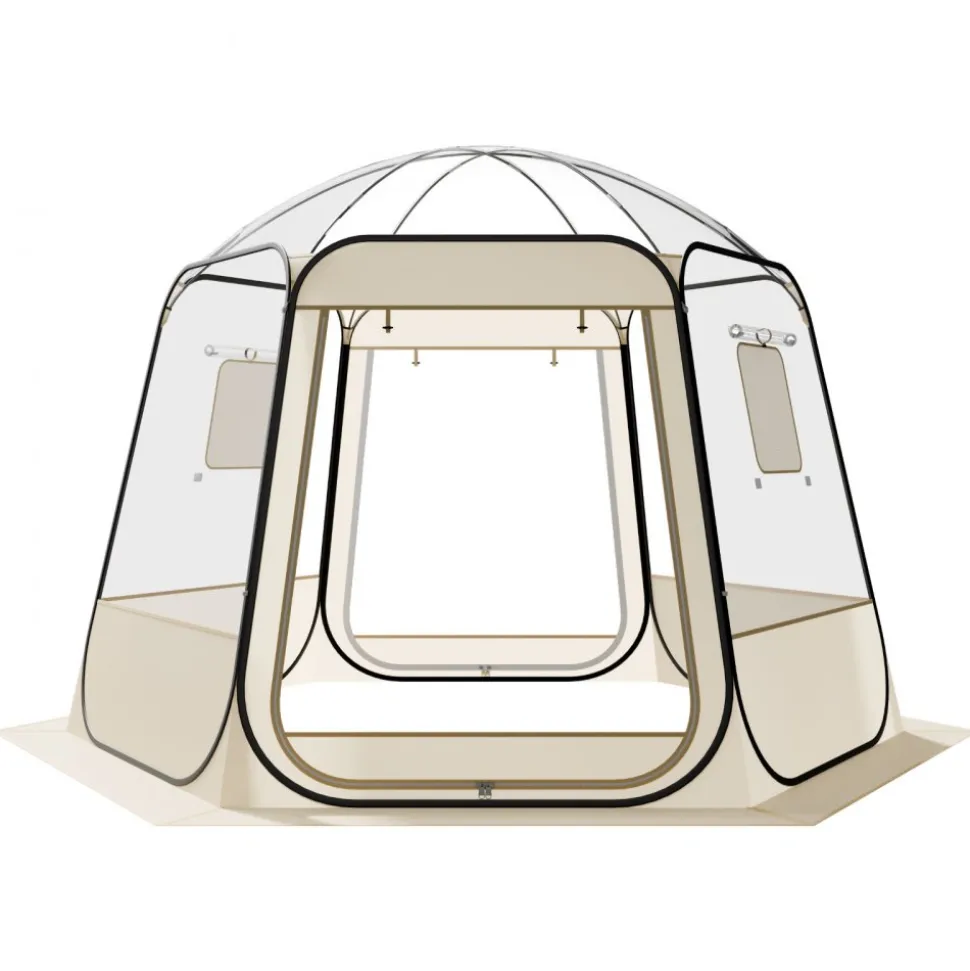 VEVOR Pop up Bubble Tent, 10 x 9.2 ft Waterproof & UV-Resistant, Clear Camping Tent Shelter, Outdoor Garden Dome Igloo Tents with Windows, 540° Panoramic View, for 4-8 Persons Patio Backyard